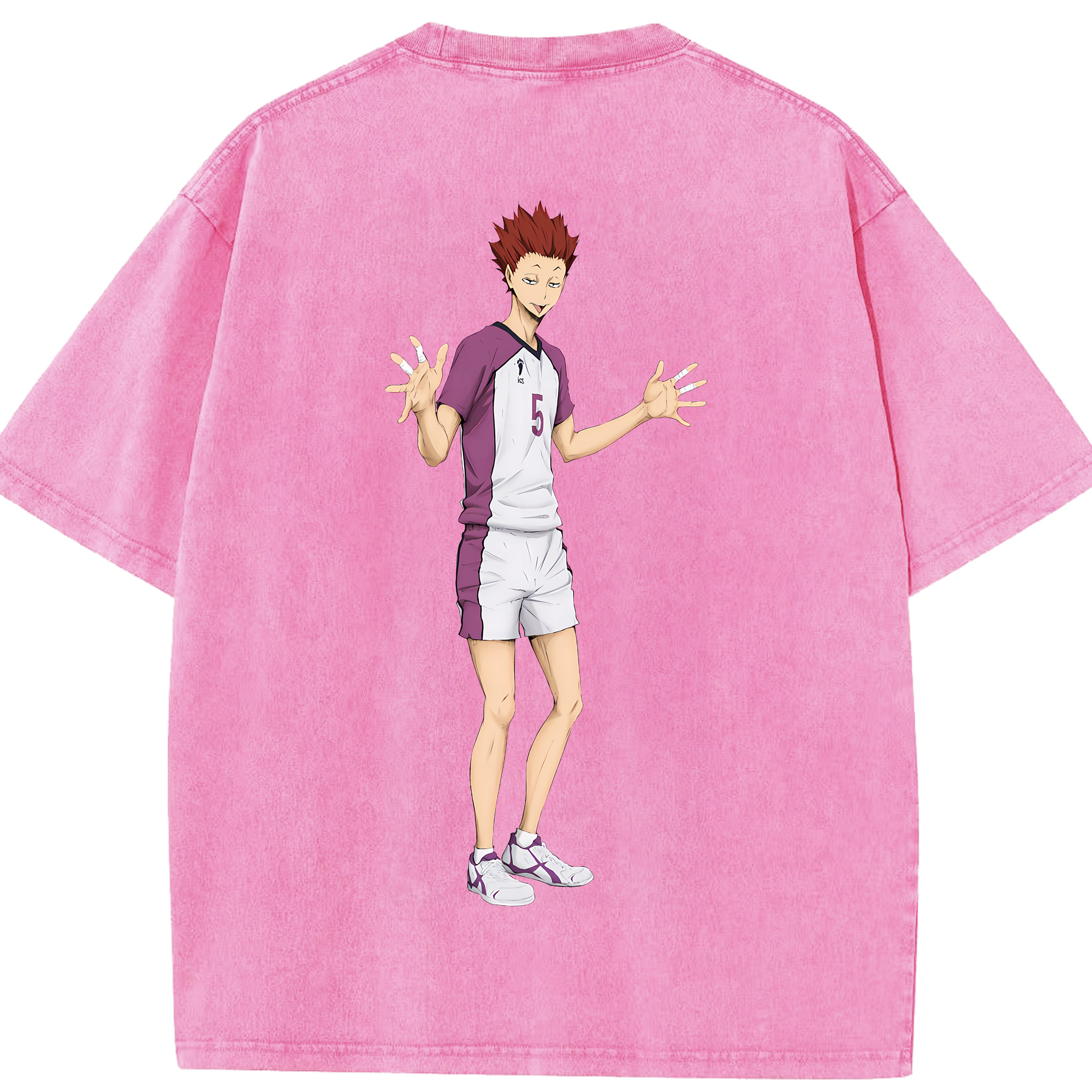 （画像用） ハイキュー!! Haikyu!! 綿100% ヴィンテージ風 半袖Tシャツ（背面プリント）